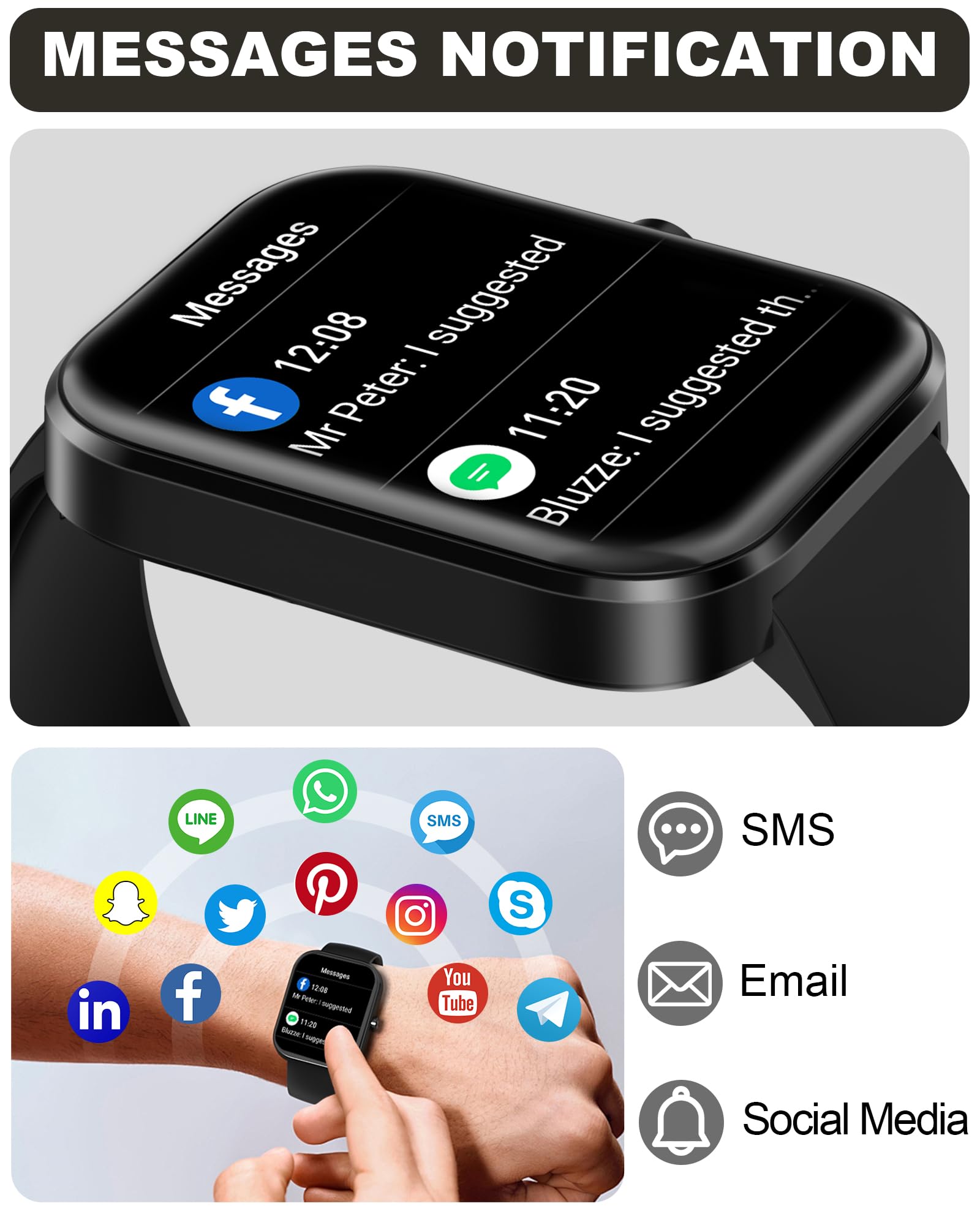 Bambooinn Smart Watch For Men Women(Answer/Make Call)-1.91'' Hd Fitness Smartwatch With Sleep/Heart Rate/Spo2 Monitor, 113+ Spor